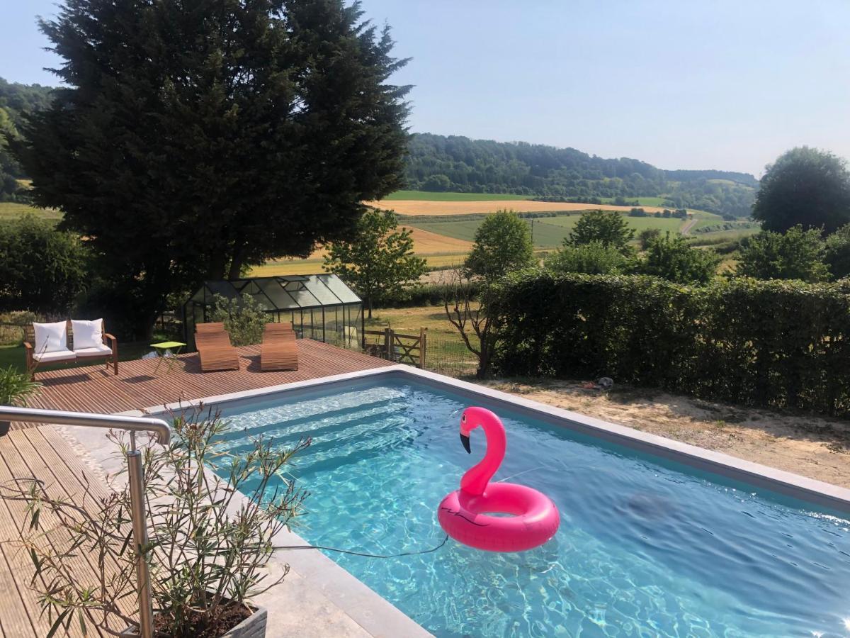 Gite Piscine Jacuzzi Privatises Clos Valentin Freulleville 外观 照片